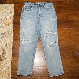 Pistola Light Blue Distressed Straight Leg Jeans